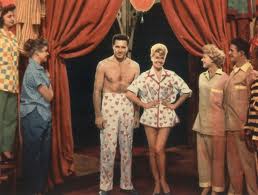 John Raitt and Doris Day have a pajama party