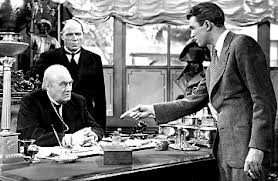 George Bailey fights capitalist shark Mr. Potter on the high seas Bedford Falls